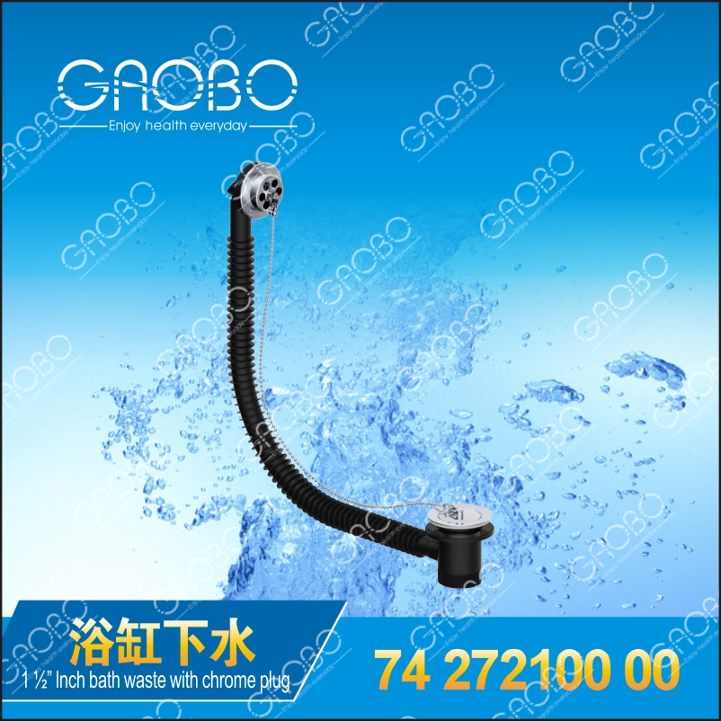 1½" Inch bath waste with chrome plug