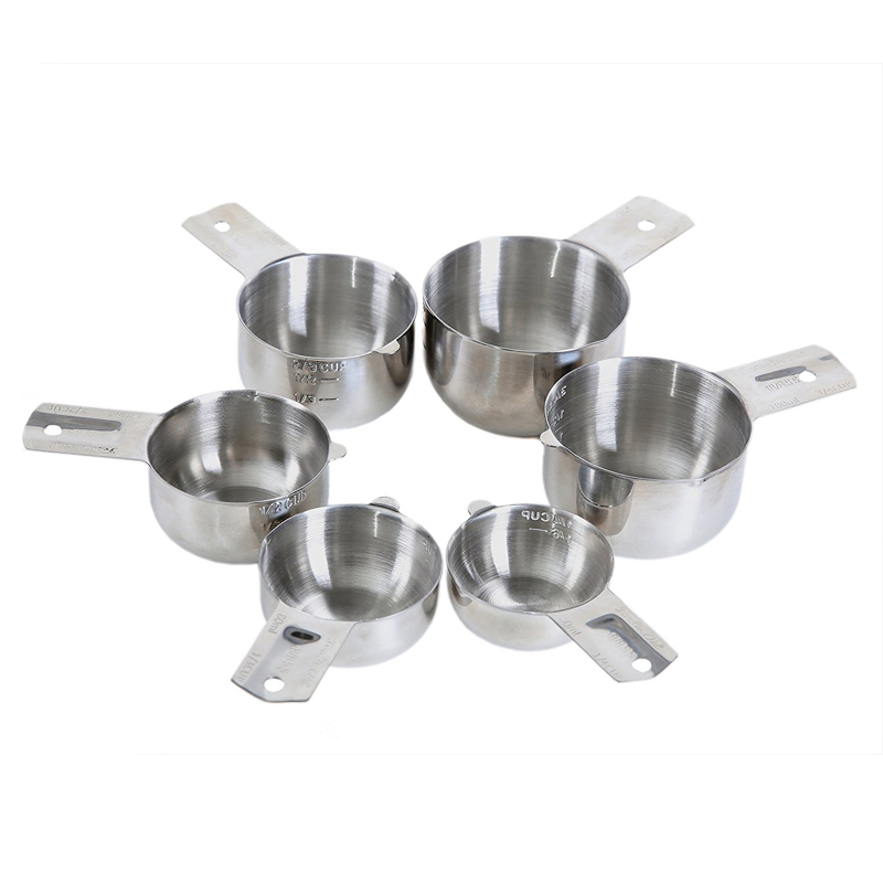 6pcs stainless steel measuring cups