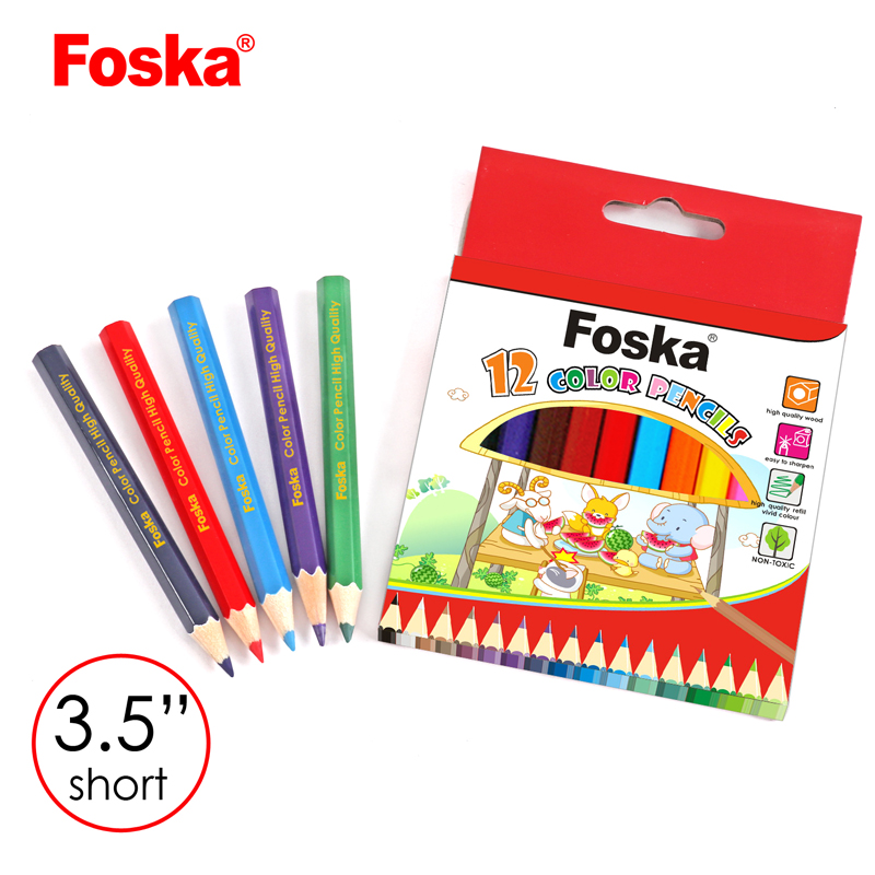 High Quality 12 Colors Wooden Hexagonal Color Pencil Set
