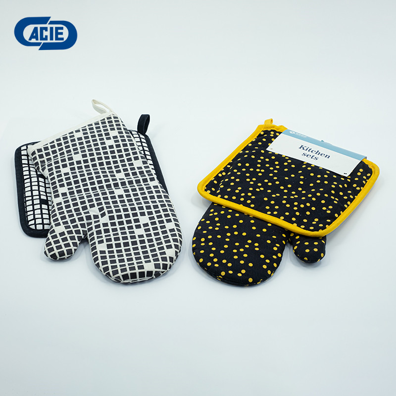 Silicone Oven Mitts with Cotton Lining, High Heat Resistant Kitchen Gloves, Non-Slip Potholder