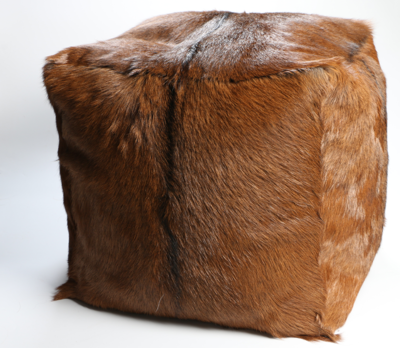 Milk Goatskin Cube Natural Brown