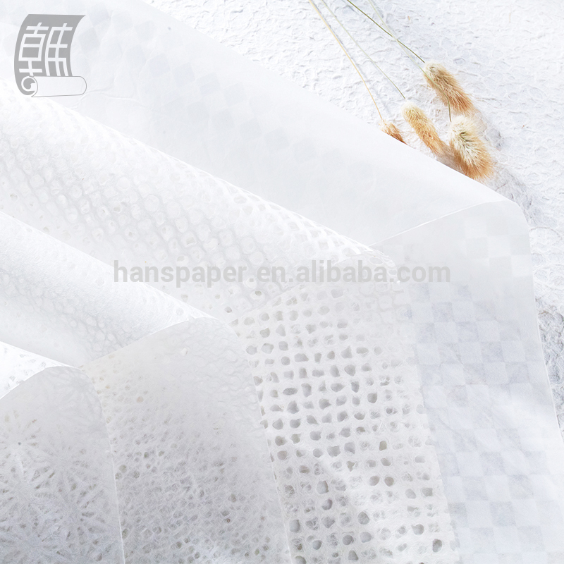 natural white handmade mulberry wrapping paper 20GSM 50X70CM unique design for art decoration gifts & flowers wrapping