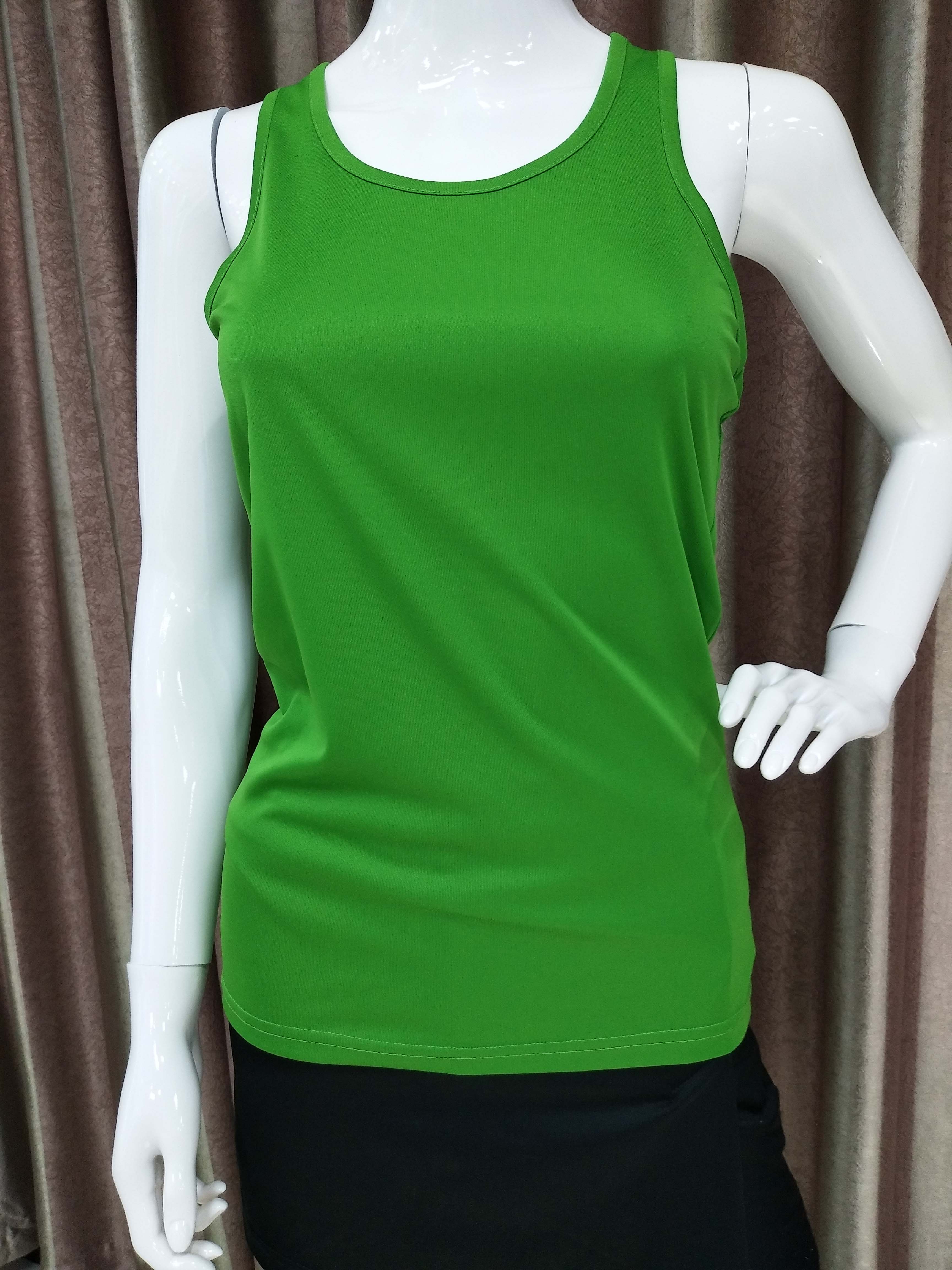 Solid summar cotton ladies round vest short sleeve vest