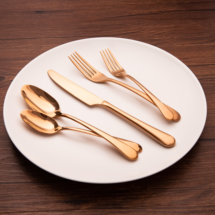 Bulk eco friendly 18 0 silver and gold plated matte stainless steel flatware sets wholesale custom for wedding event