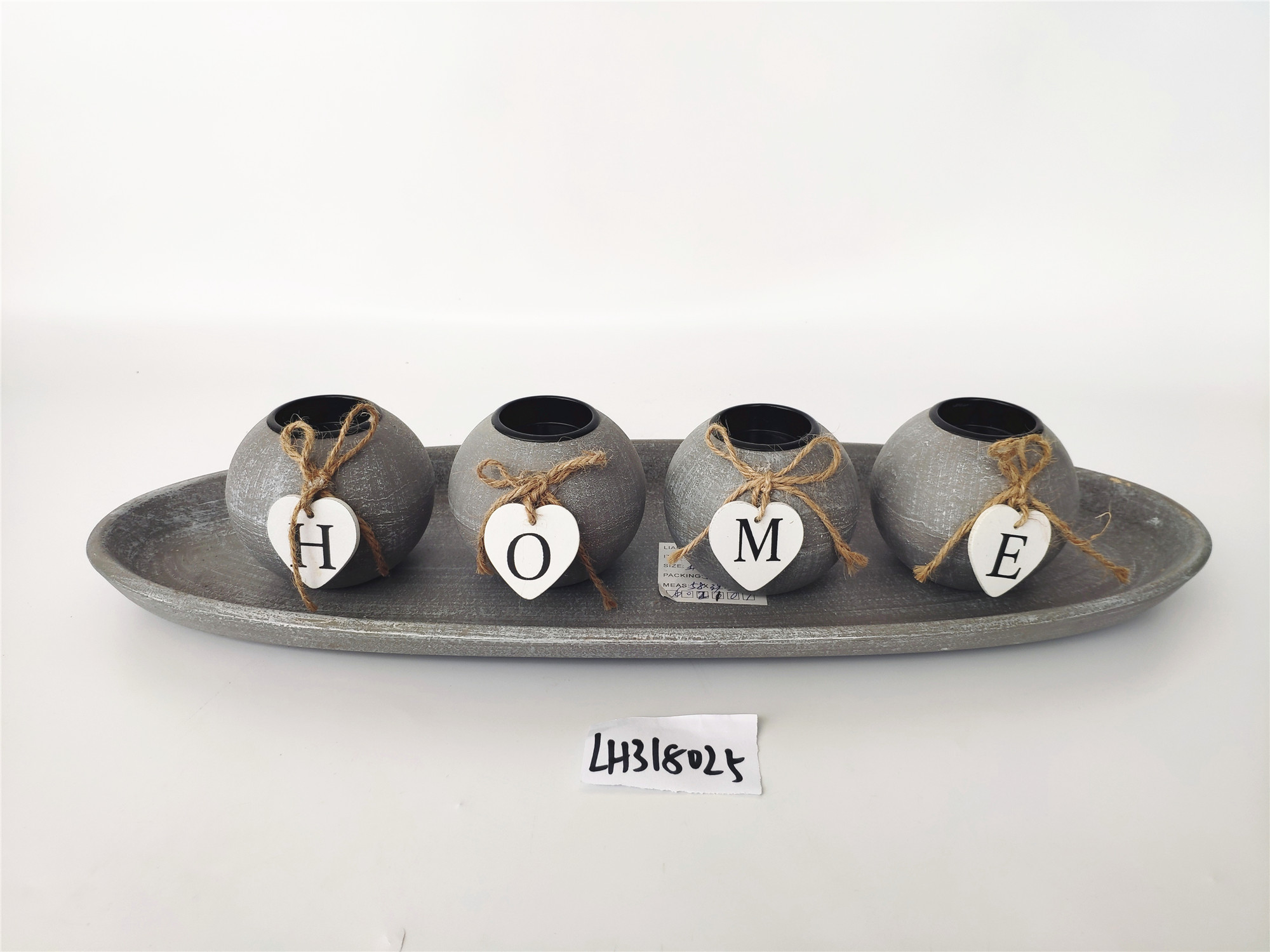 Wooden Candle Tea lamp bow home letter round candlestick