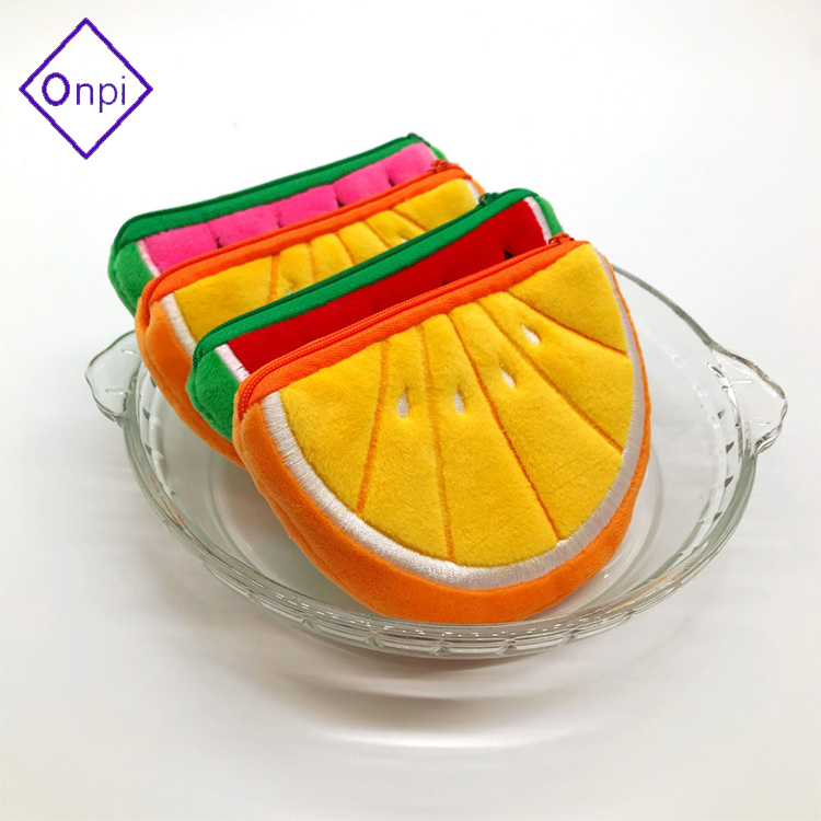 Cute mini fruits shape plush hand coin purse