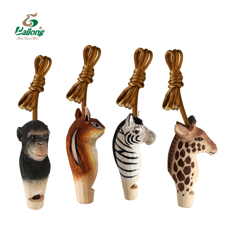 Wooden hand-carved painted animal style whistles