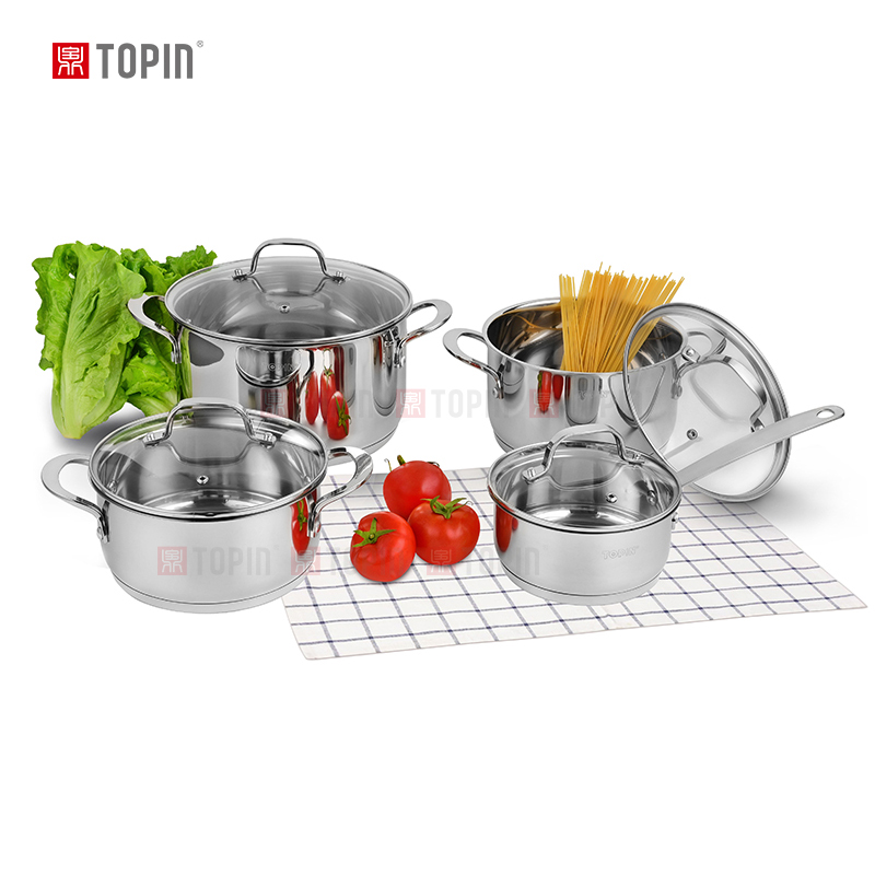 Topin stainless steel 8pcs cookware set