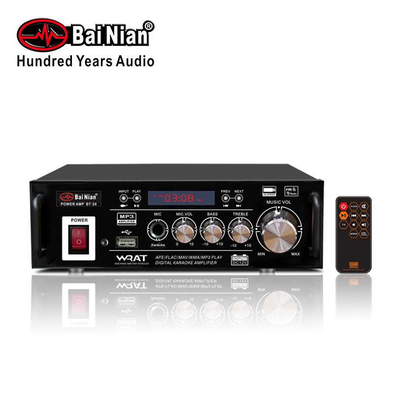 Mini Amplifier(DC12V/Bluetooth/Media Input/FM,Built in Echo Control)for Car use