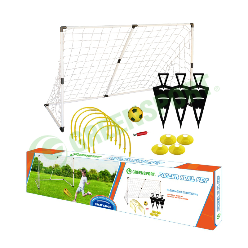 PLASTIC soccer goal with net ball cones arcs and training figure accessories for sports training