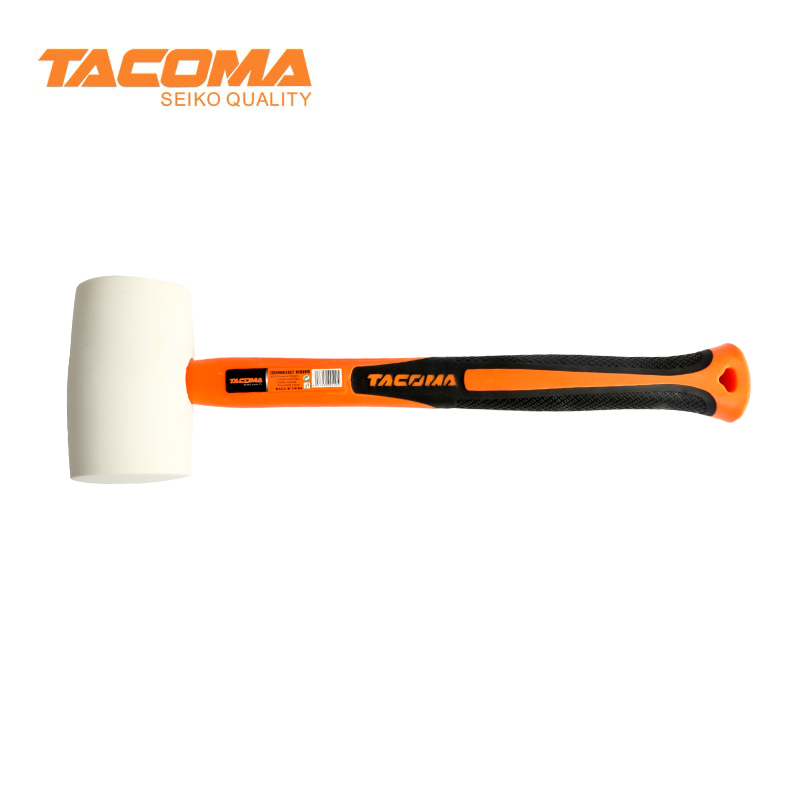 Rubber mallet with fiberglass handle(white)
