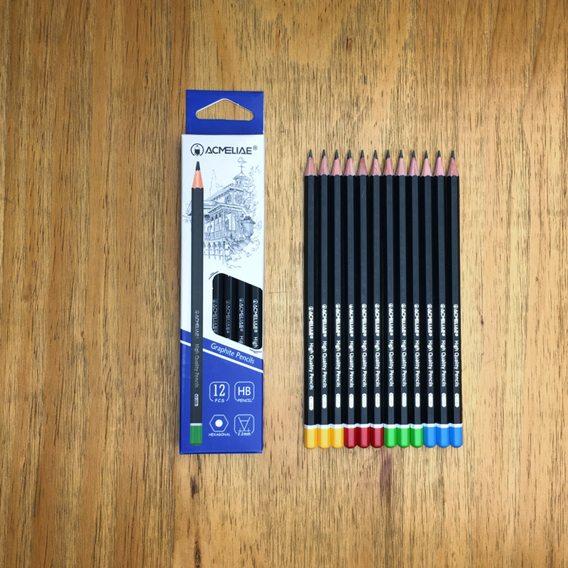 Matt Black HB Dipped Pencil Hexagonal (Spot Supply)