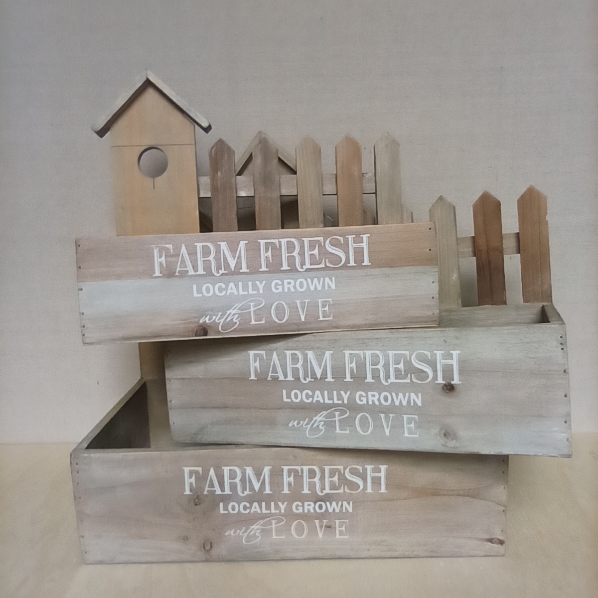 House Fence wood plant pot
