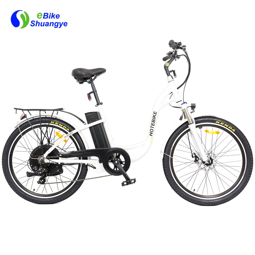 26 inch Pearl White 48V 500W leisure electric bicycle