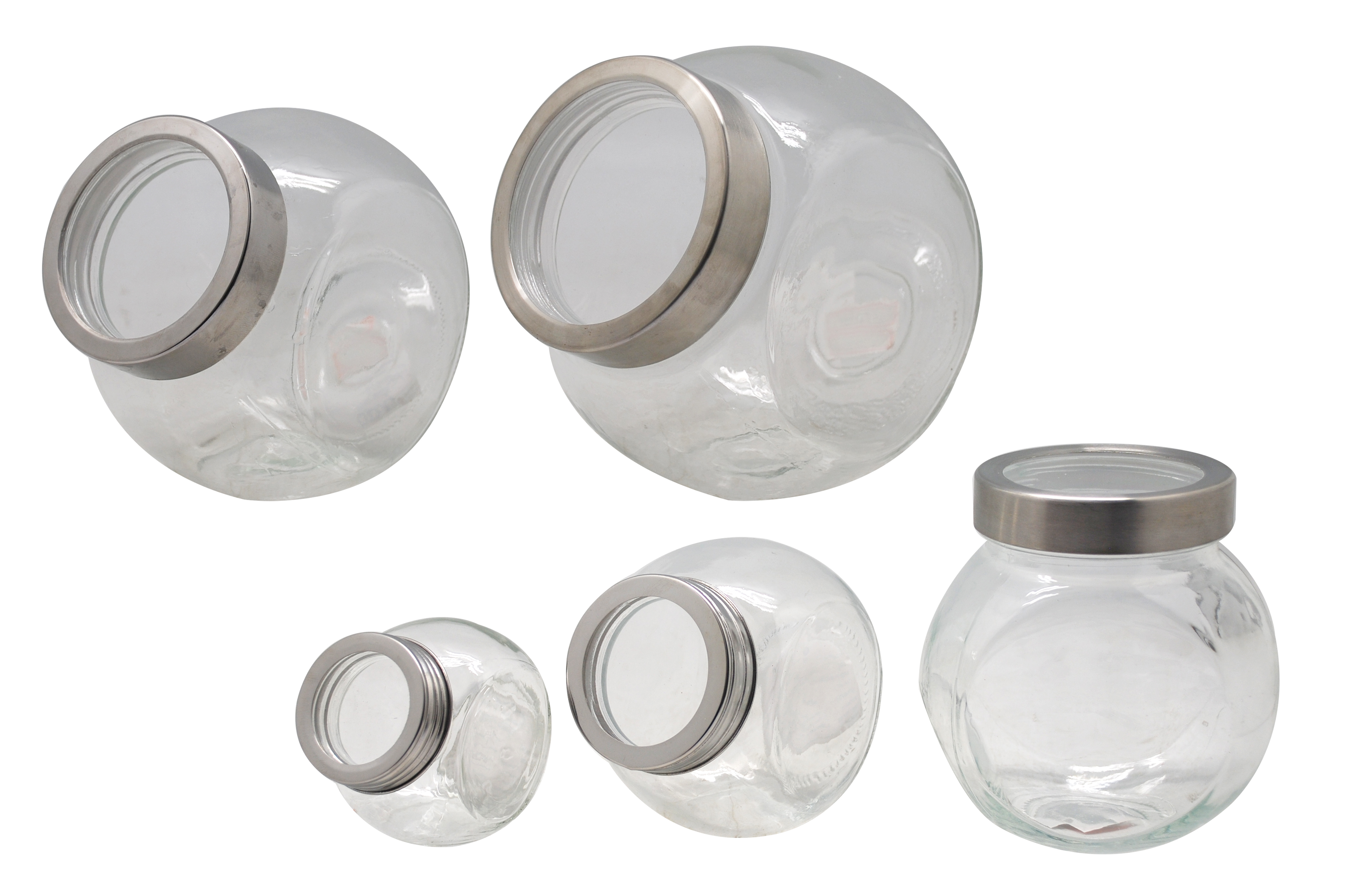 Glass jar with see through lid