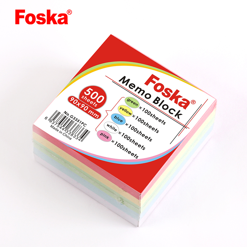500 Sheets Colorful Sticky Memo Pad Block