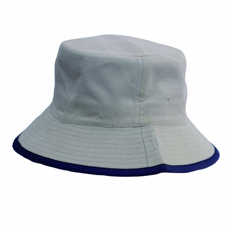 100% light brushed cotton bordered bucket hat