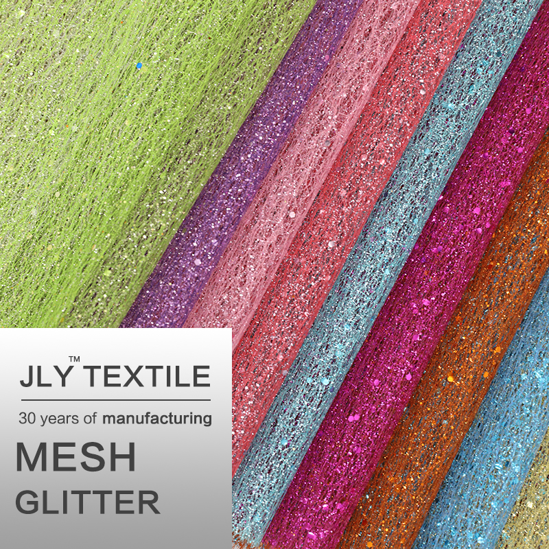 JLY Mesh/Tulle Fabric, Filiform Pattern Glitter Various Colors For Clothing Dress Gift Package Wedding Party Decor Event Holiday Decorations