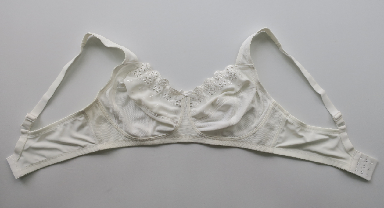 soft cup wireless bra with embroider