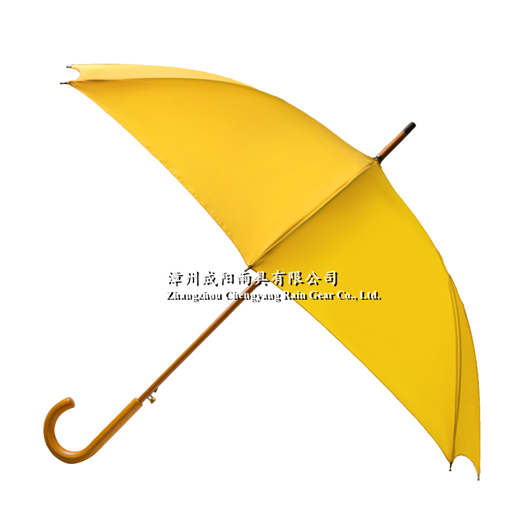 24'' x 8k Auto open wooden shaft pongee umbrella