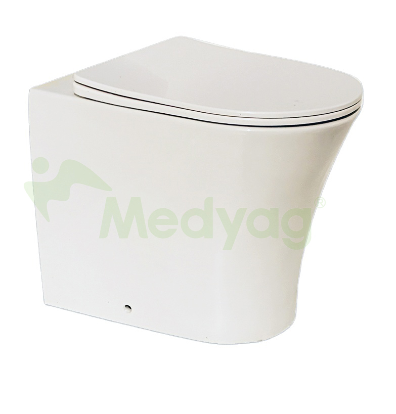 New rimless wash down back to wall wc toilet