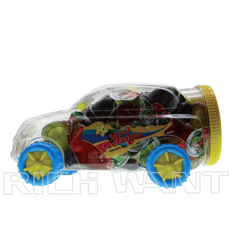 Assorted mini fruit jelly mini gelatina Fruit Flavor Jelly Cup in Car Jar（100pcs/jar）