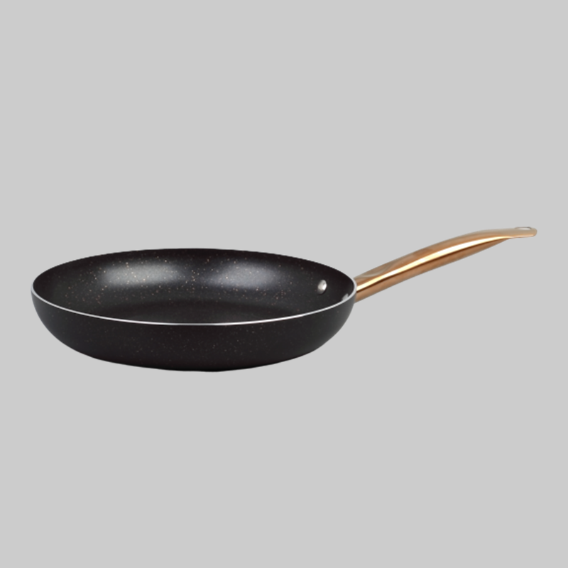 Pressed aluminum open frying pan