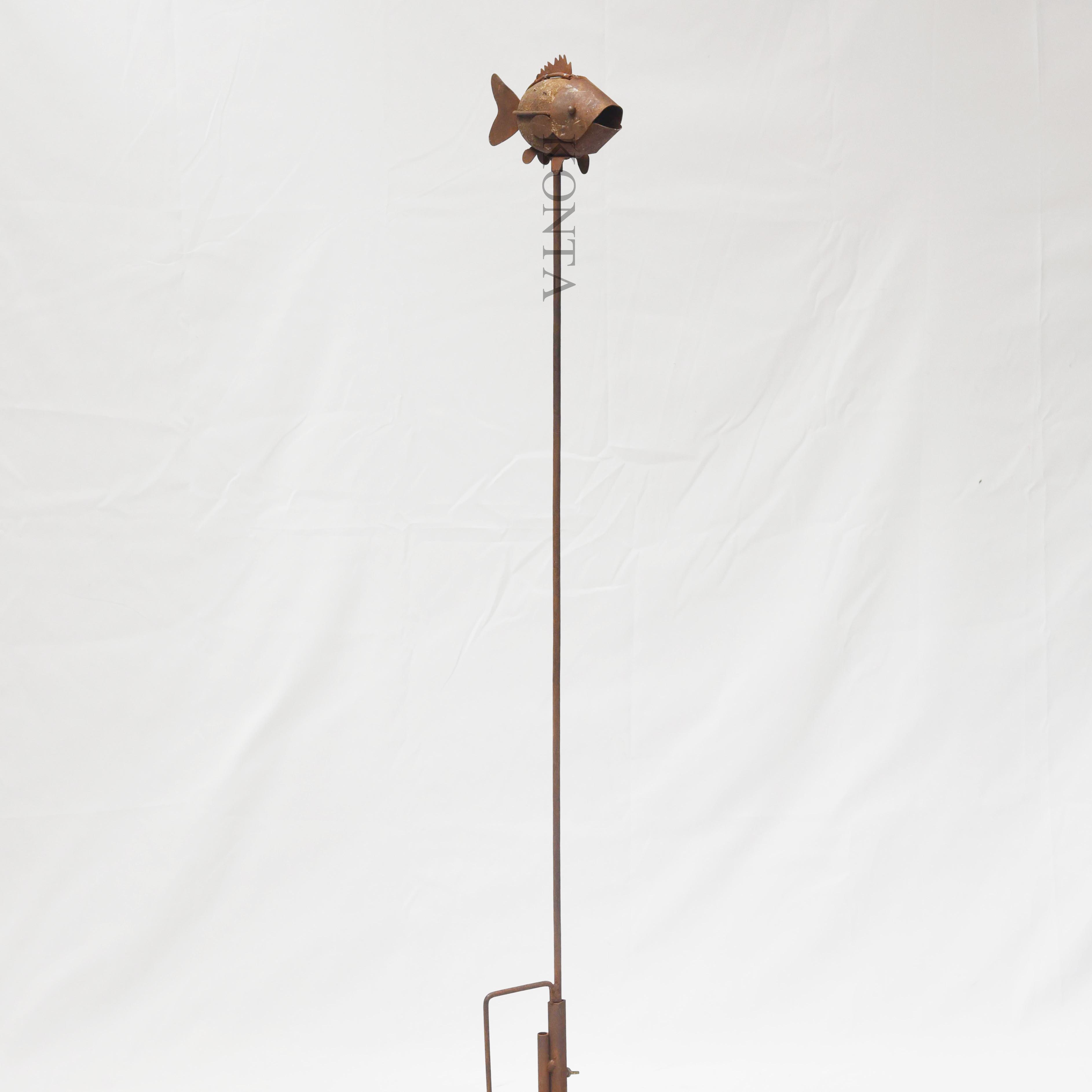 Garden Home Decorative Metal Stone fish stake