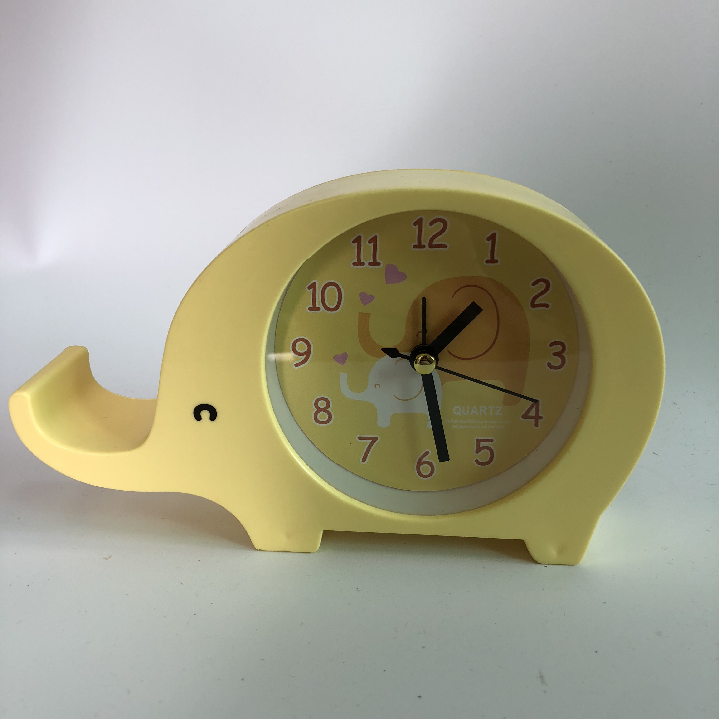 Plastic elephant shaped kids alarm clock