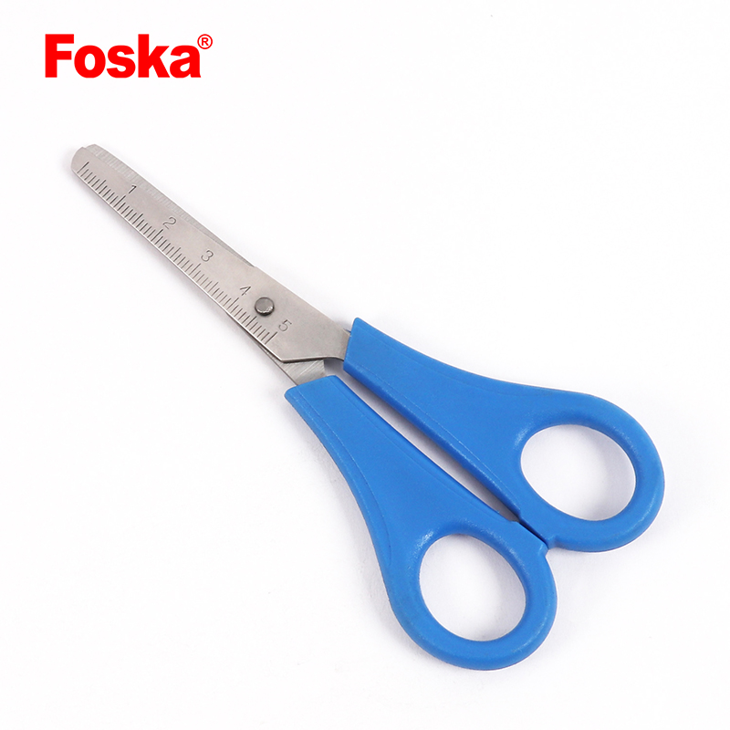 Hot Sale 5" PP Steel Plate Handle Stationery School Scissors