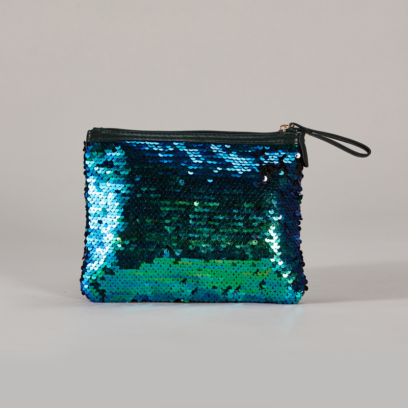 Hot sale fashion sequins embroidery hand bag cosmetic bag for girls