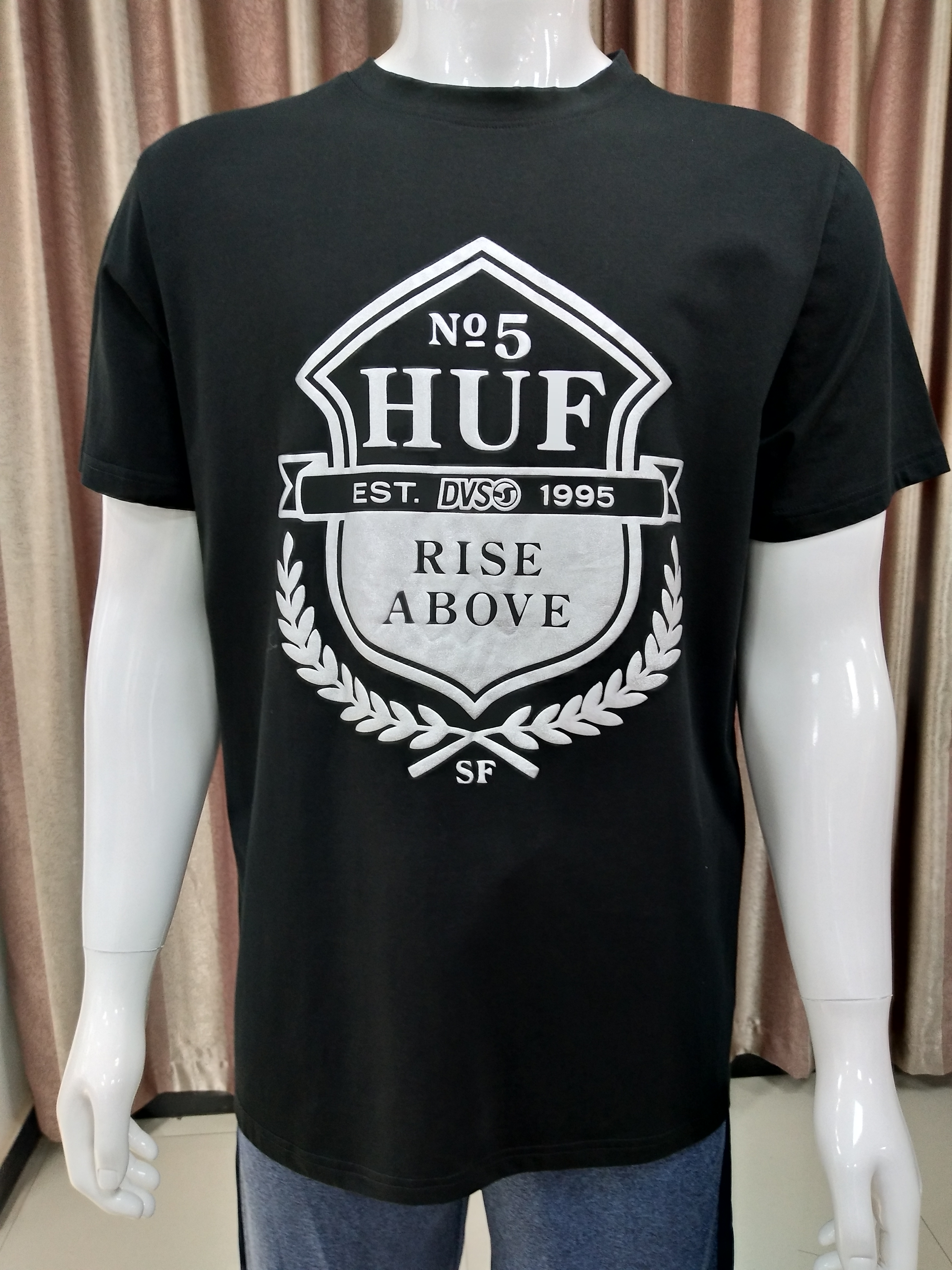 100% cotton silver puff print tee shirt