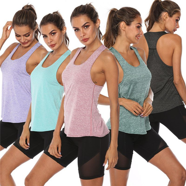 wholesale womens printing gym vest slim fitness racerback tank top