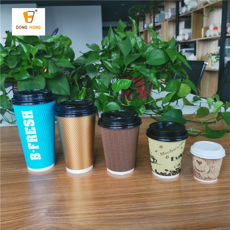 Wholesale china supplier custom printed ripple wall paper coffee cup