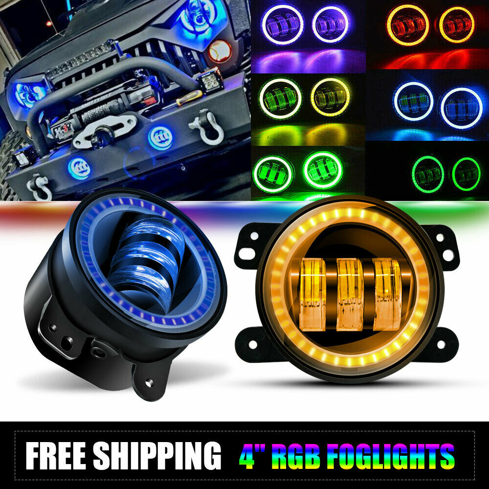 4 Inch 30W Round 7D LED Fog Lights LED Driving Lamp For Jeep Wrangler Dodge Chrysler Cherokee