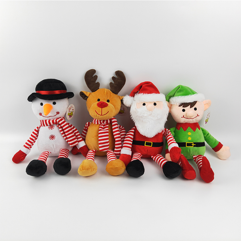 Plush Christmas characters soft elf plush reindeer stuffed snowman plush Santa Claus