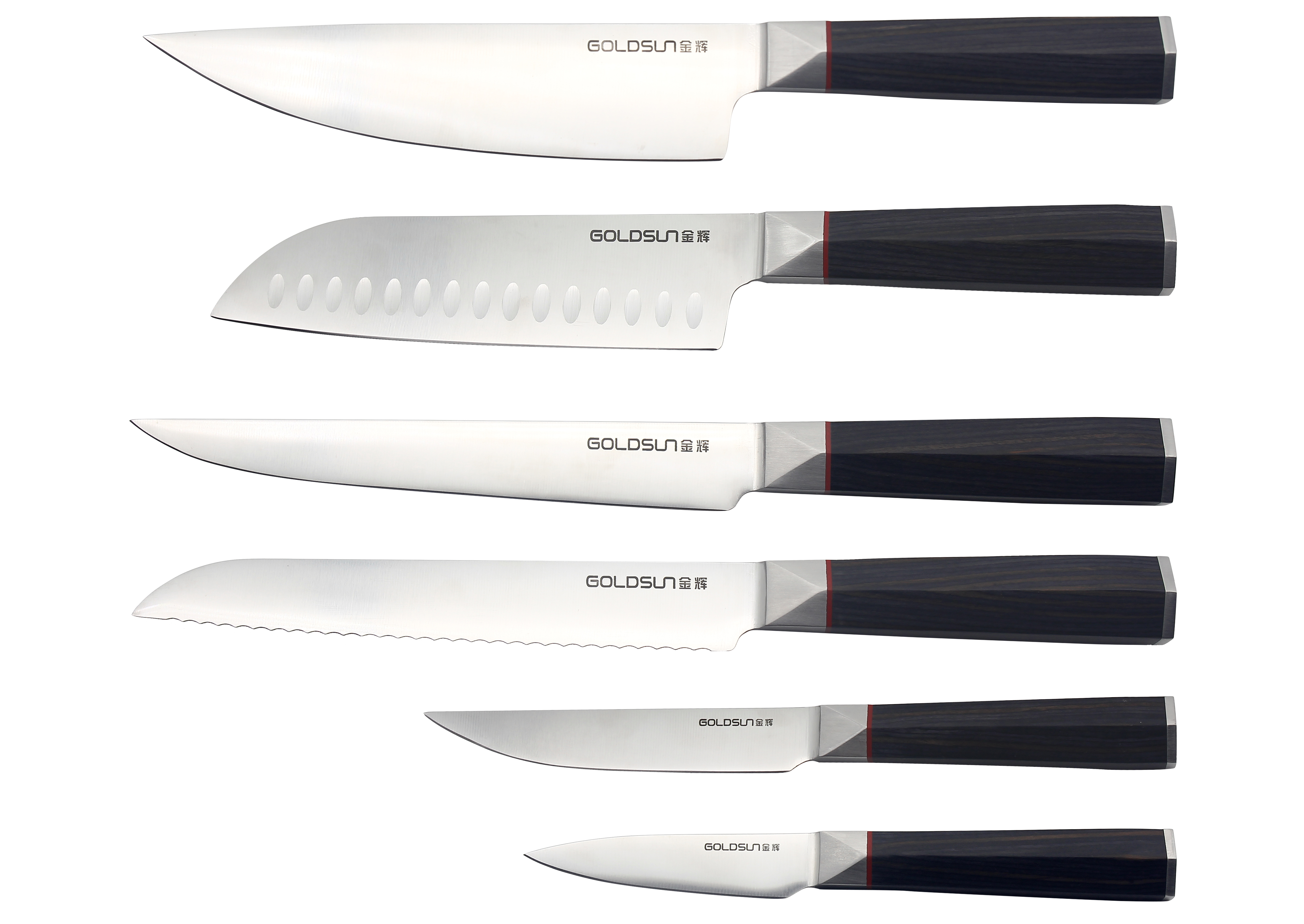 B29 pakkawood handle：chef's knife, santoku knife, slicing knife, bread knife, steak knife，utility knife, paring knife