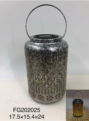 Metal lantern with solar light