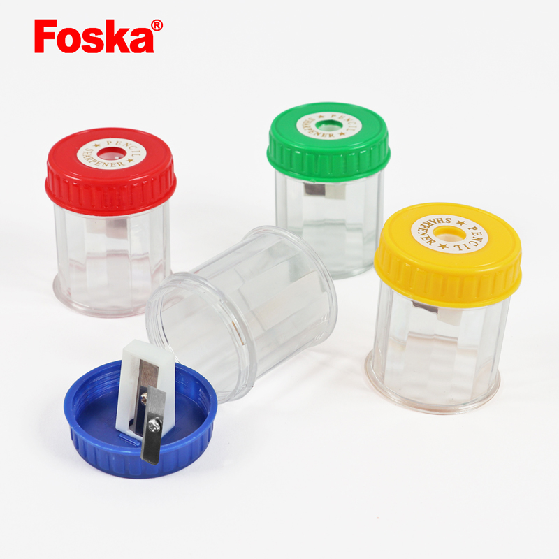 1 Hole Barrel Shaped Plastic Kids Pencil Sharpener