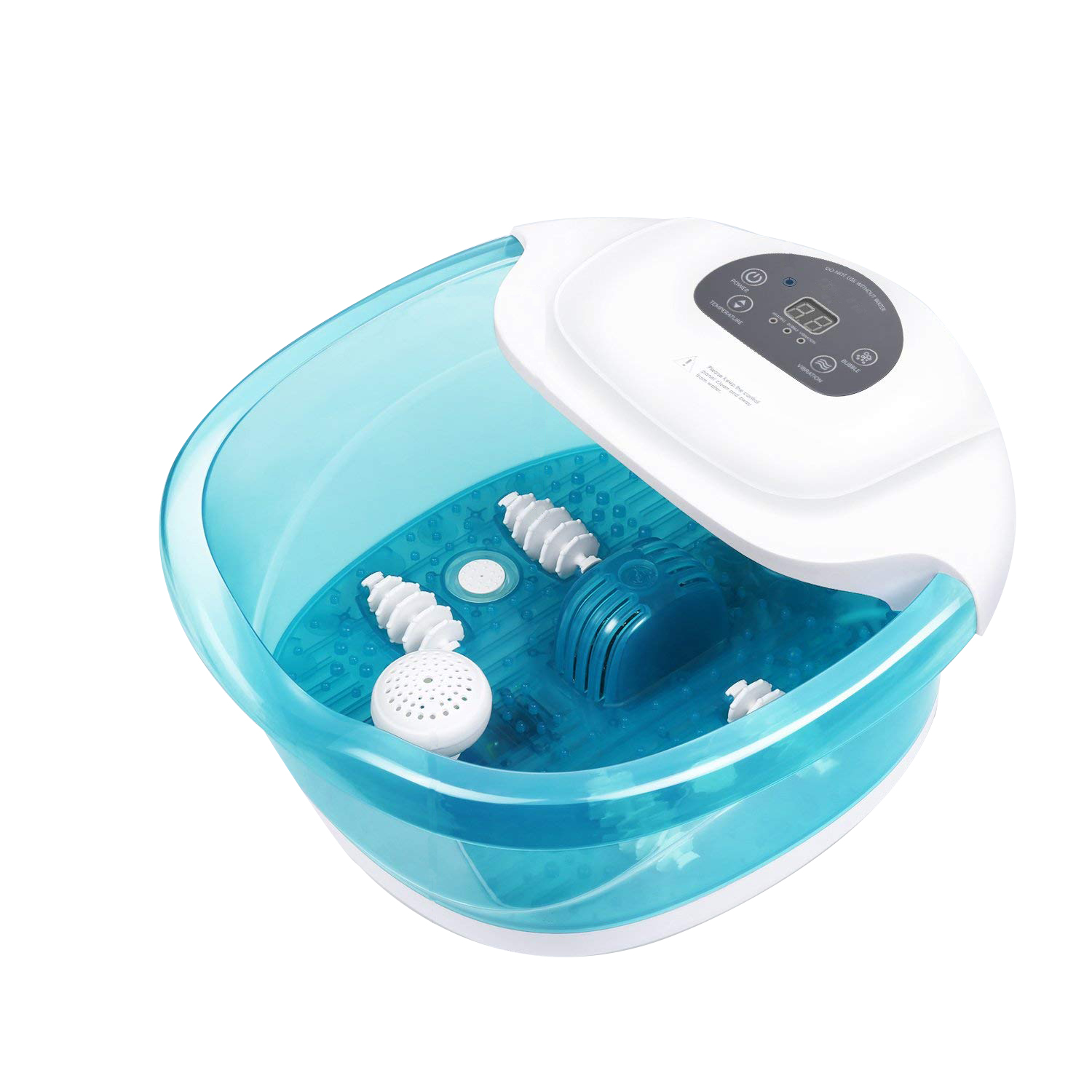 Electric Vibrating Heat Bubble 4 rollers Waterfall Foot Wash Spa Bath Massager for Relaxation and Rejuvenation