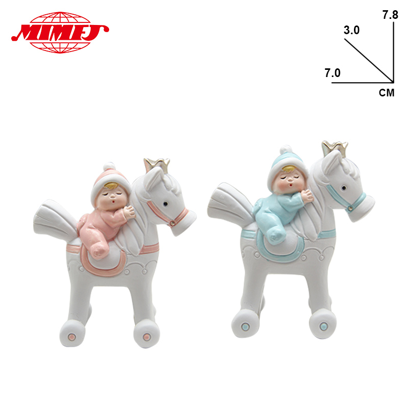 Polyresin decoration-baby riding horse