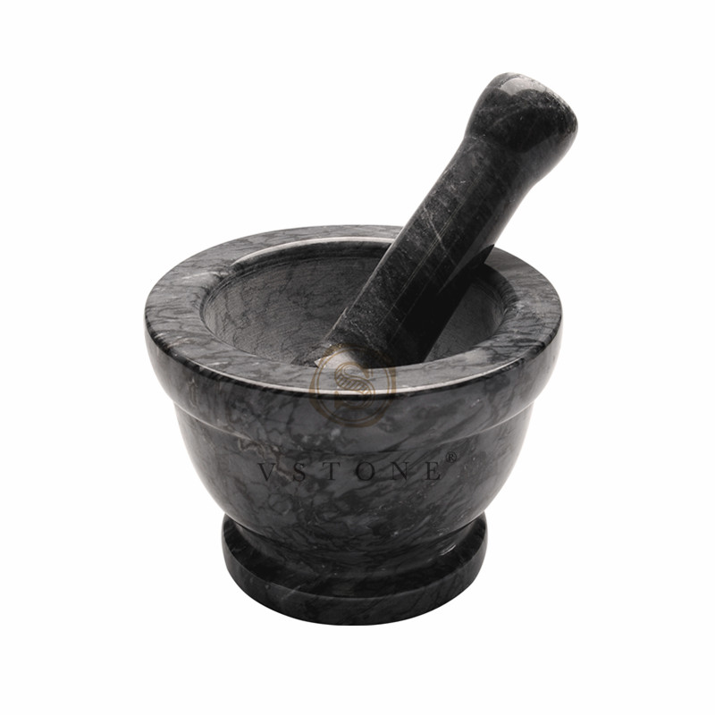 Dark grey marble mortar and pestle /mortar with pestle/pestle and mortar,marble craft