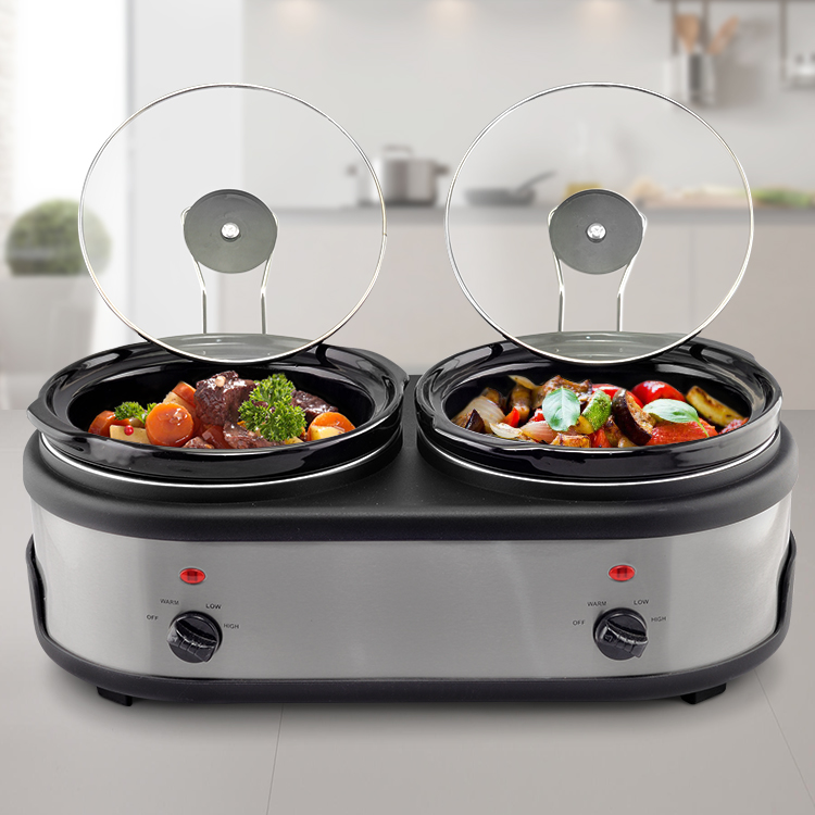 Double Slow Cooker 2 In 1 Crock Pot 2.5l X 2
