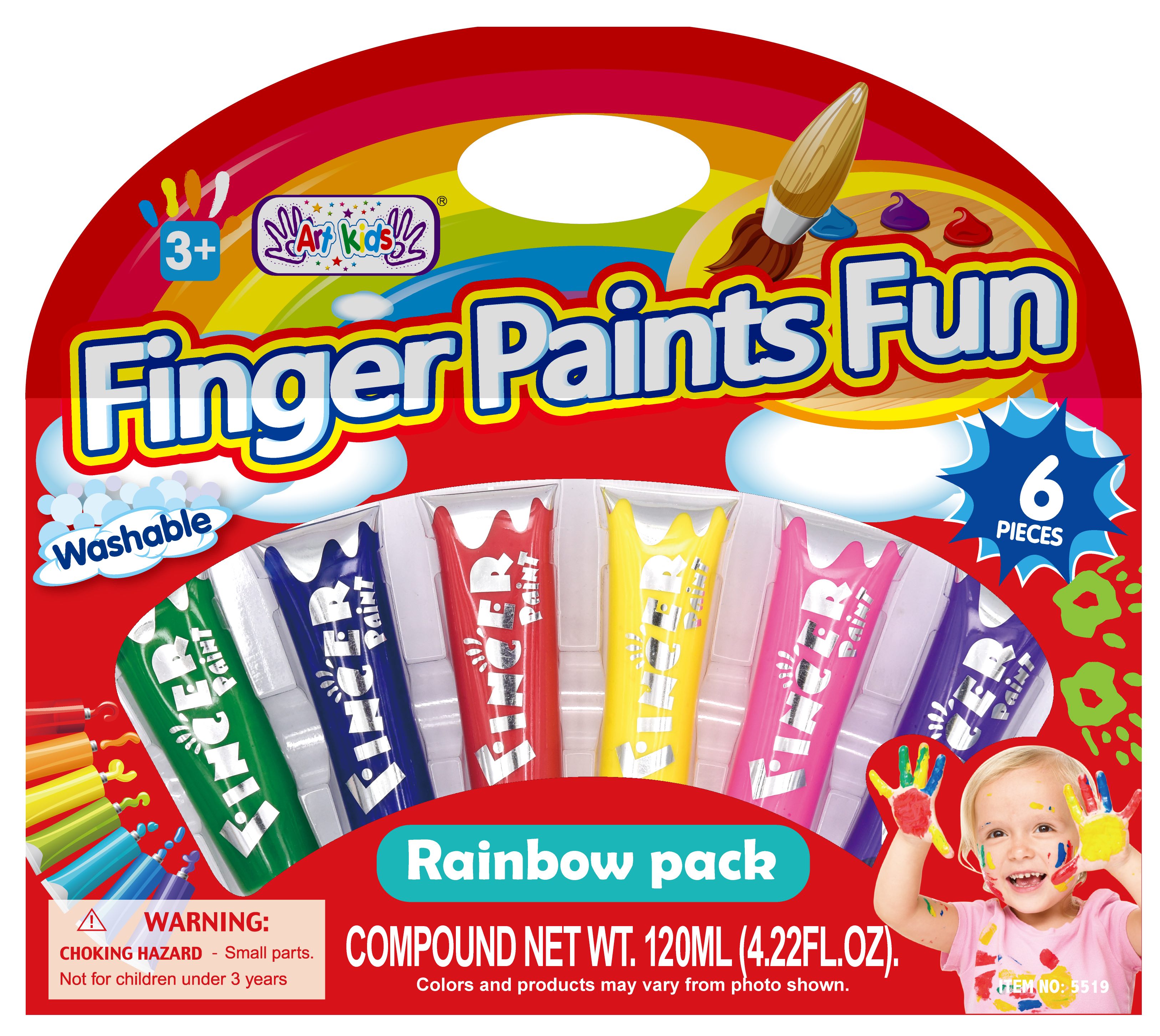 6 pack finger paints