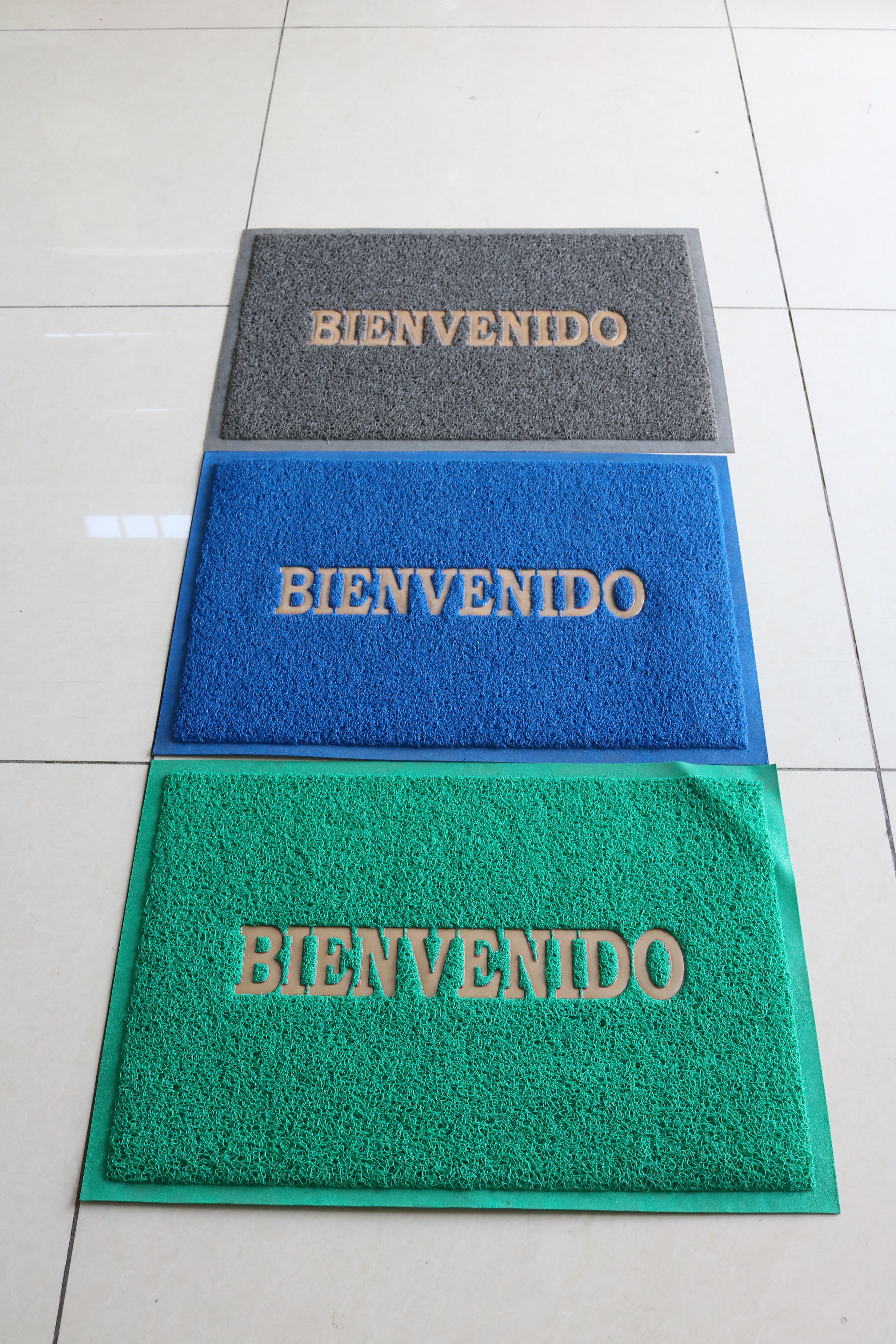 Hot selling 3g PVC coil door mat with letters