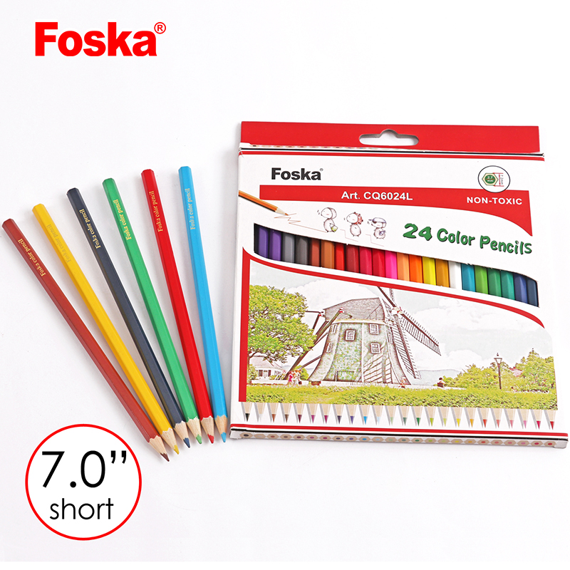 7.0'' 24 Colors Natural Wood Hexagonal Color Pencil set