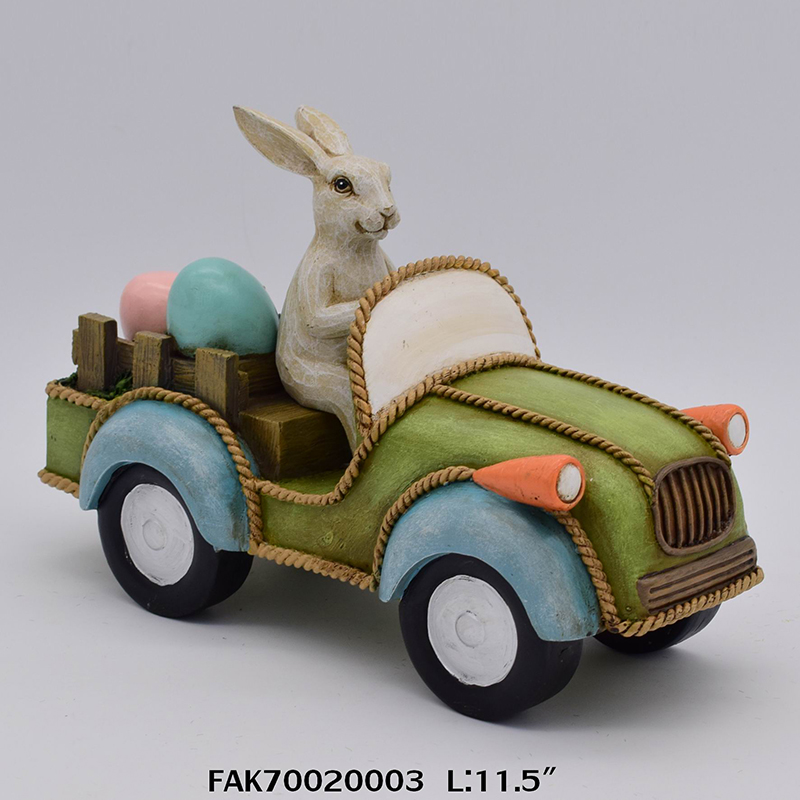 11" (H) Easter Bunny w/Car