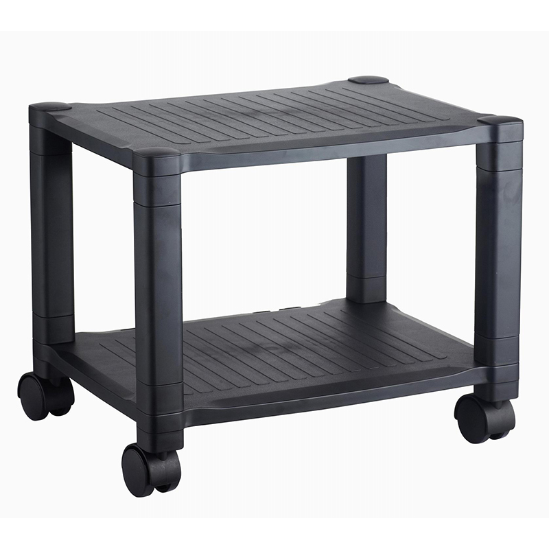 Printer cart with wheels with 2 shelf