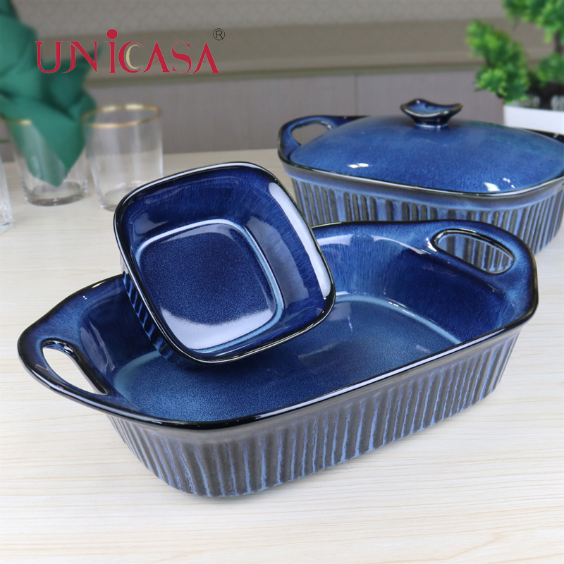 Ceramic bakeware set stoneware baking dishes dutch oven rectangular baker square baker ramekin