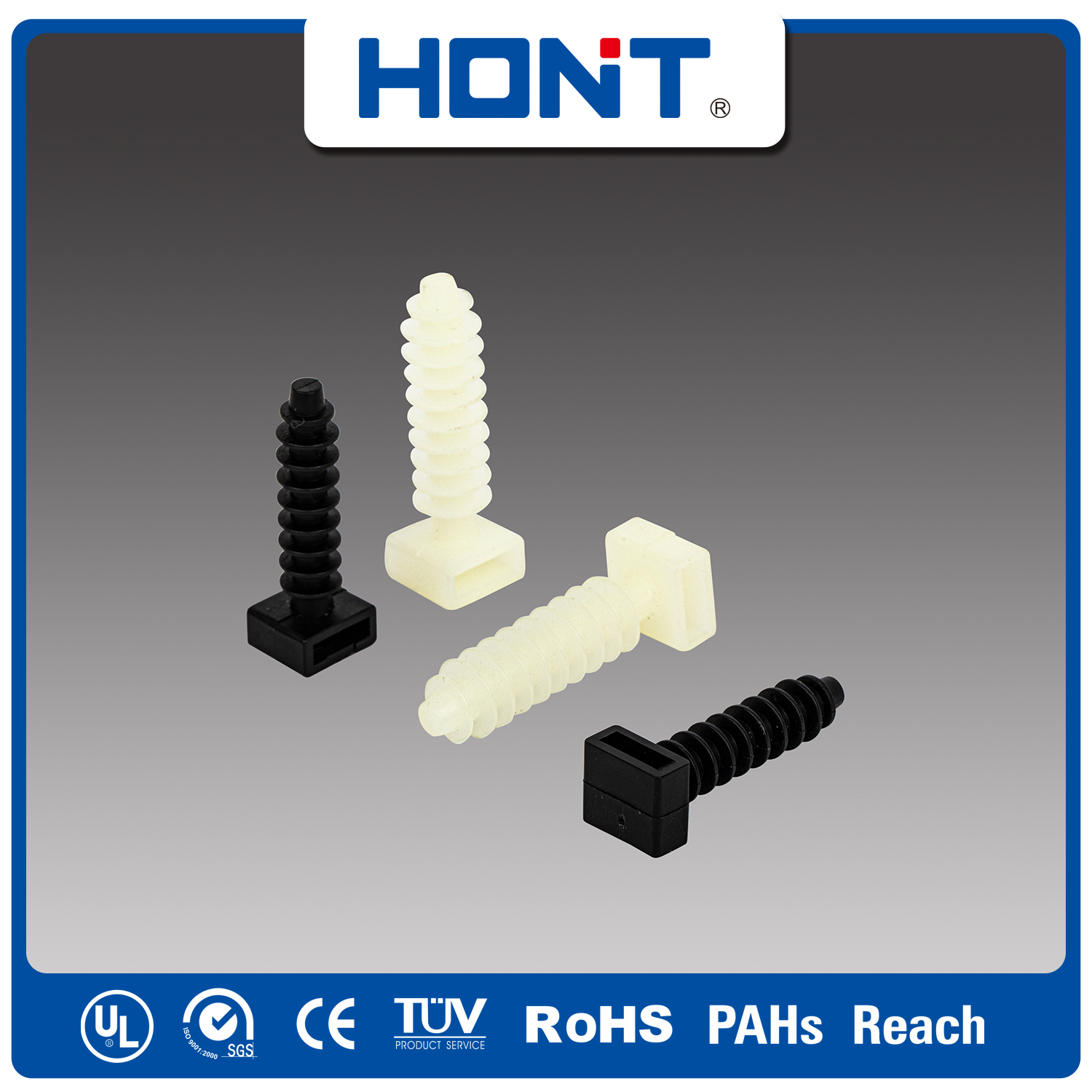 Black 6 mm PE/PA Cable Tie Holder